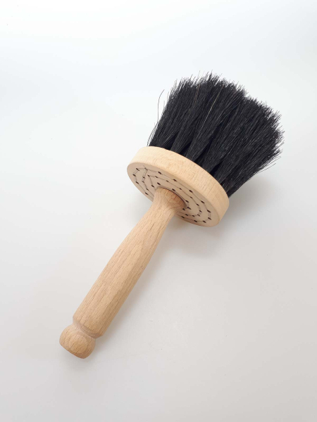 Flächenstreicher 80 mm rund mit Holzgriff / Rosshaar schwarz